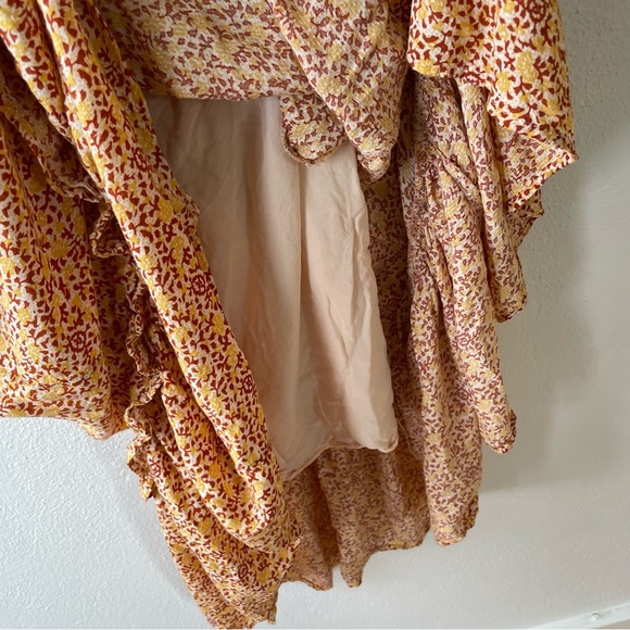 🌼UNIVERSAL THREAD Golden yellow and rust orange floral maxi dress - Picture 7 of 8